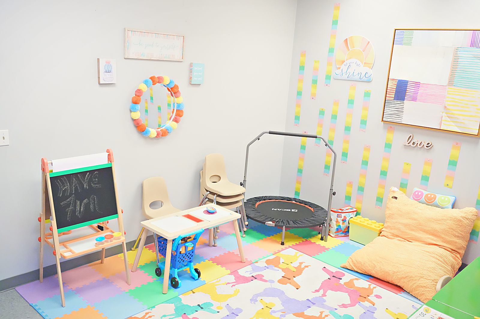 Colorful play therapy room
